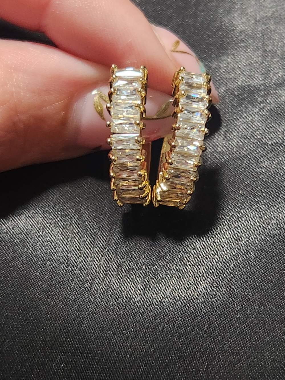 Gold Crystal Hoop Earrings - Elegant Women's Jewelry